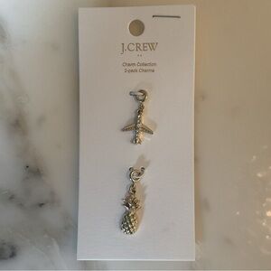 NWT J. Crew Two Tropical Vacation Themed Gold tone Charms